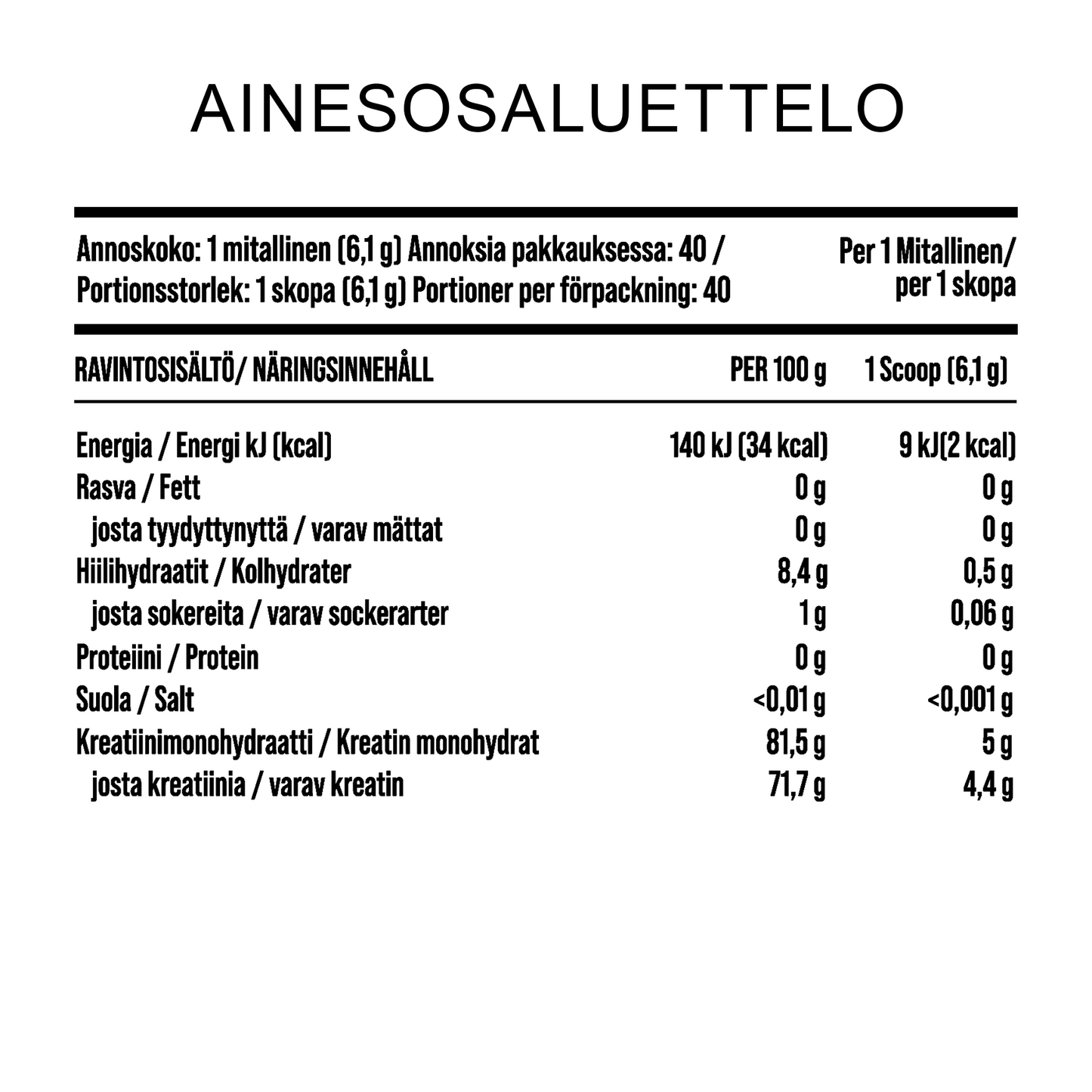 Kreatiini Monohydraatti - Blue Razz